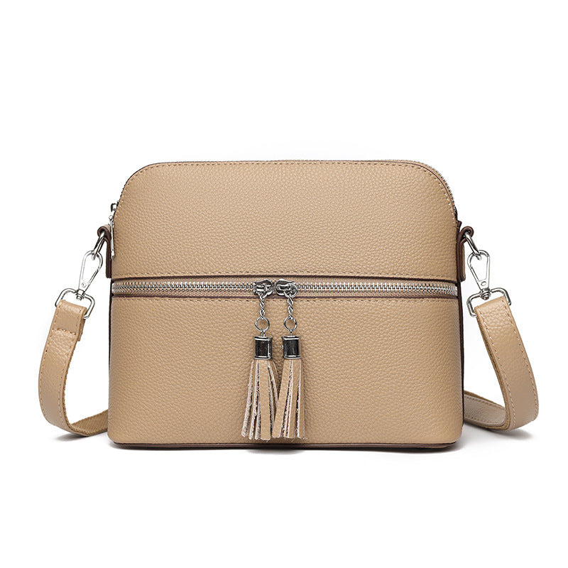 Fashion Casual Large Capacity Shell Bag Top Layer Leather One-shoulder Crossbody Bag