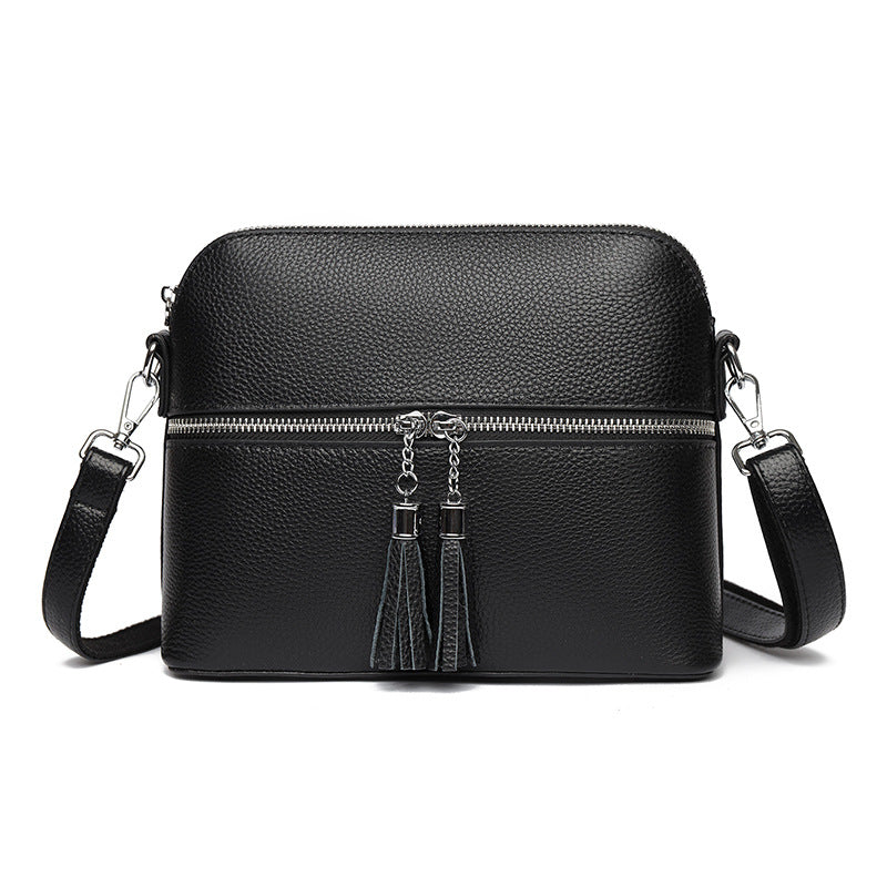 Fashion Casual Large Capacity Shell Bag Top Layer Leather One-shoulder Crossbody Bag